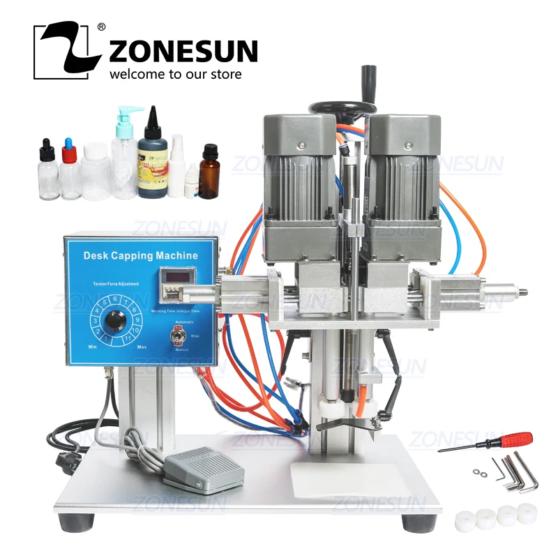 ZONESUN винтовая машина для укупорки капельницы стеклянная банка носик парфюма