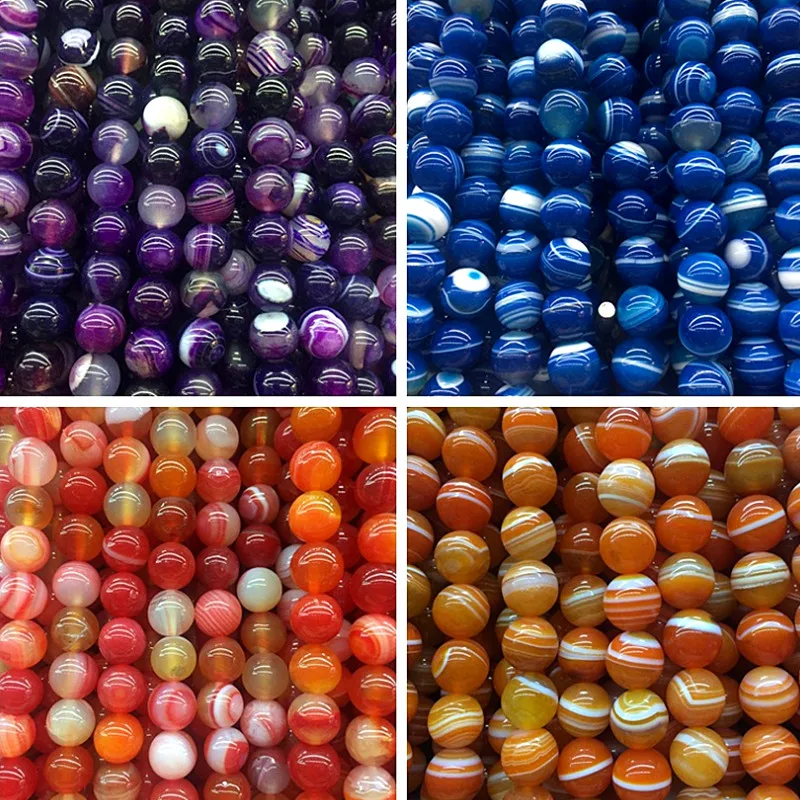 Оптовая продажа бусины из натурального камня разноцветные Агаты круглые для