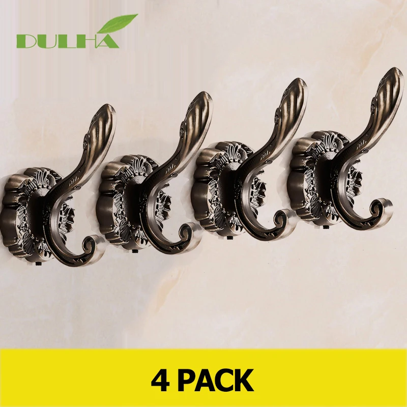 

Luxury 4 Pieces Bronze Metal Wall Decor Hanger Robe Hook Coat Clothes Towel Rack Hanging,Bathroom Equipment Accessories