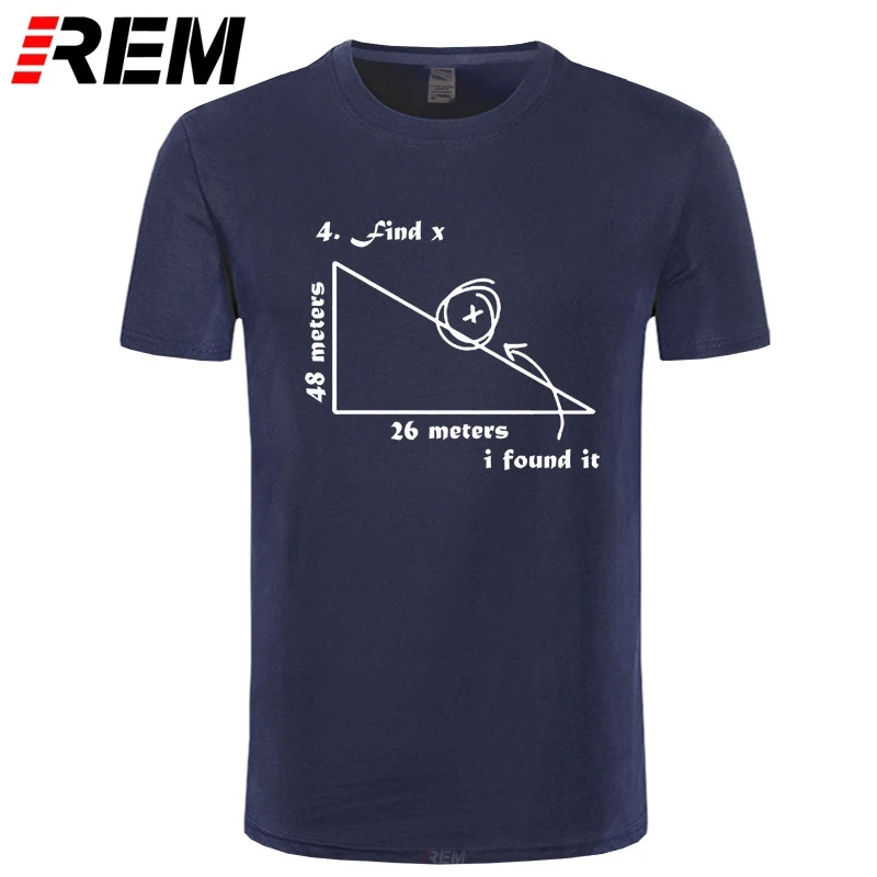 

REM Mathematical Triangle Math Science Funny Print Men T Shirt Street Style Problem Solving Cotton Short Sleeve Men's T-Shirt