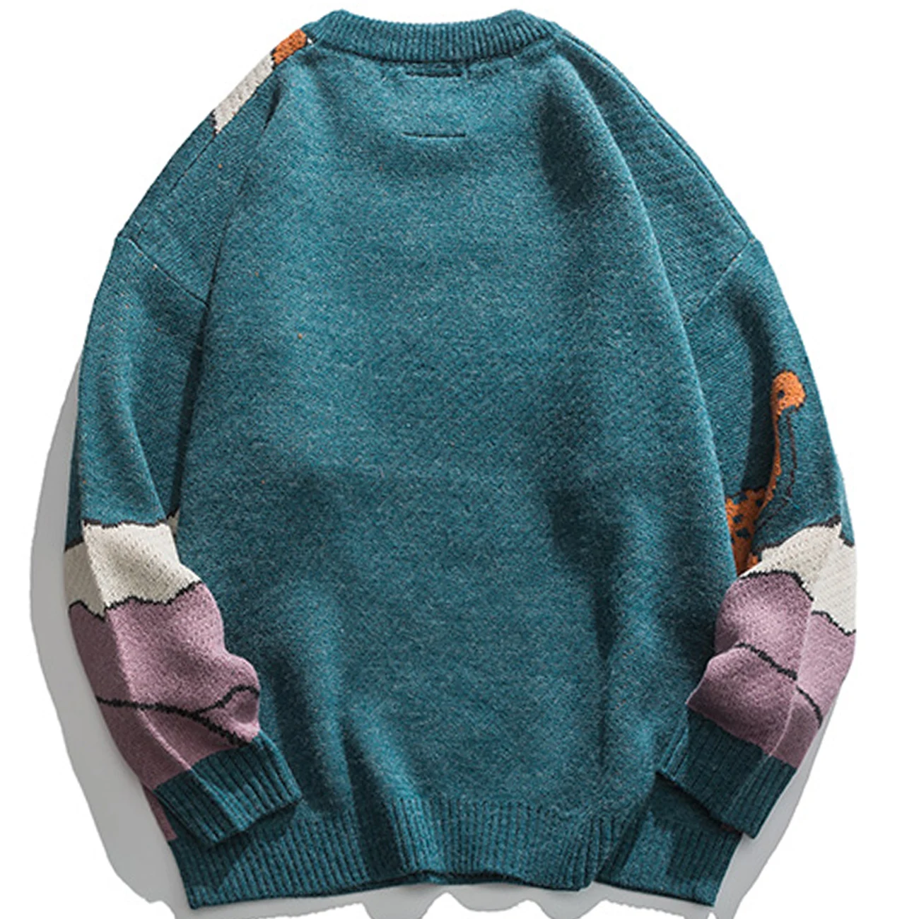 LACIBLE Harajuku Cartoon Little Dinosaur Knitted Sweater Winter Men Women Vintage Pullover Casual Streetwear | Мужская одежда