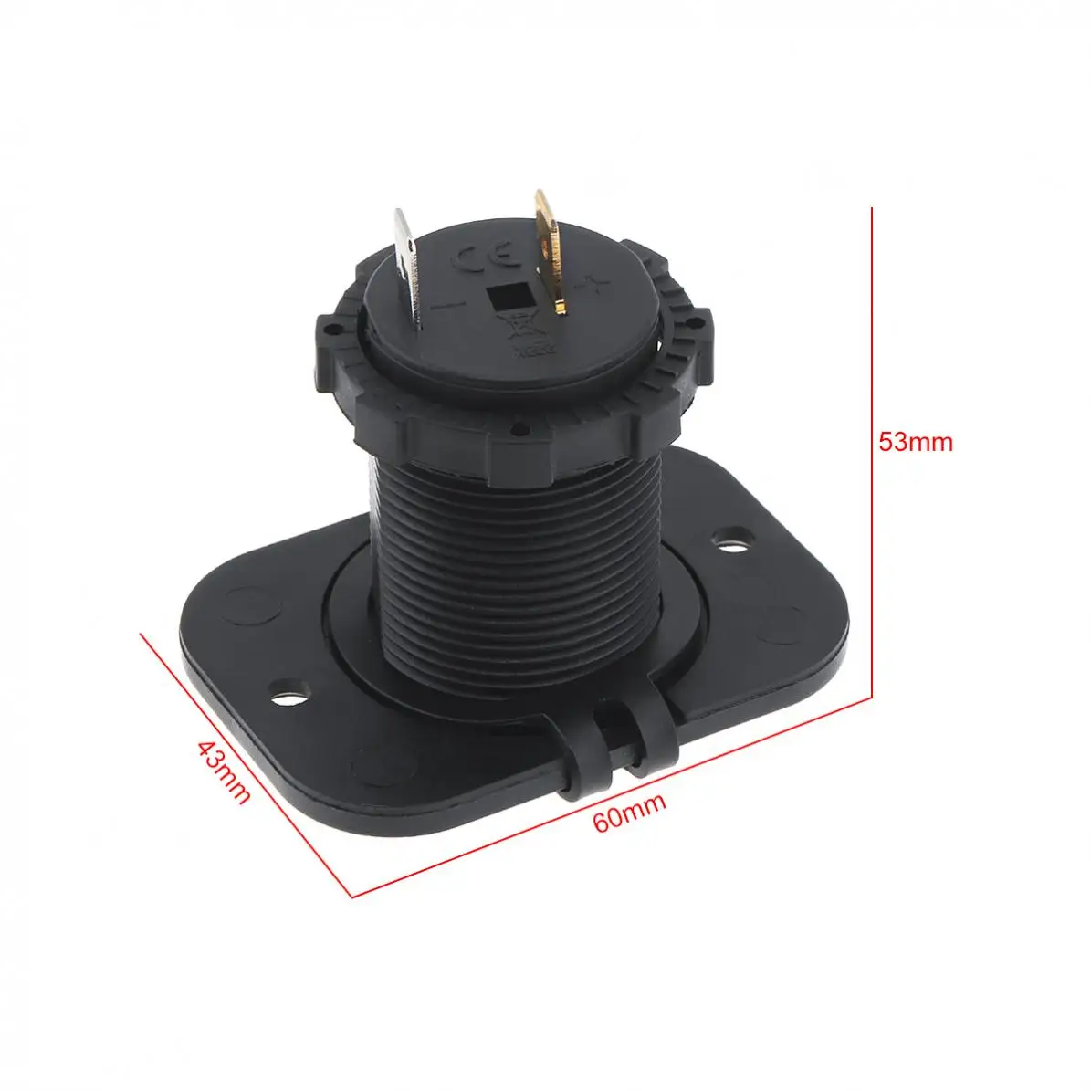 Мотоцикл Зарядные устройства Черные 12V Влагозащищенные Розетка питания GPS Зарядное устройство с фиксирующим элементом для автомобиля / Универсальное включение.