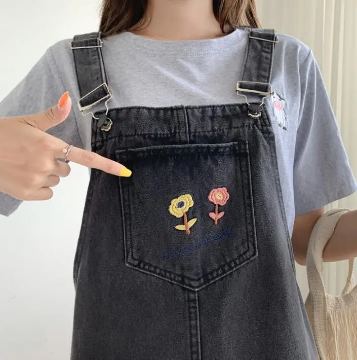 Летнее Ковбойское платье с вышивкой платья на бретельках цветочной свободный