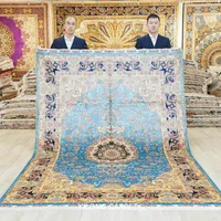 6'x9' Handmade Persian Carpet Black Turkish Style Pure Silk on Silk Rug (ZQG268A)
