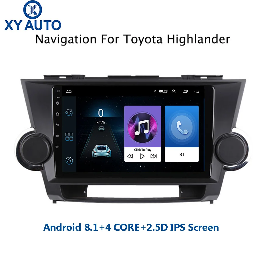 9 дюймовый 2.5D IPS HD мультисенсорный экран Android 8 1 NAVI для Toyota highlander 2009 2014 с Bluetooth USB WIFI