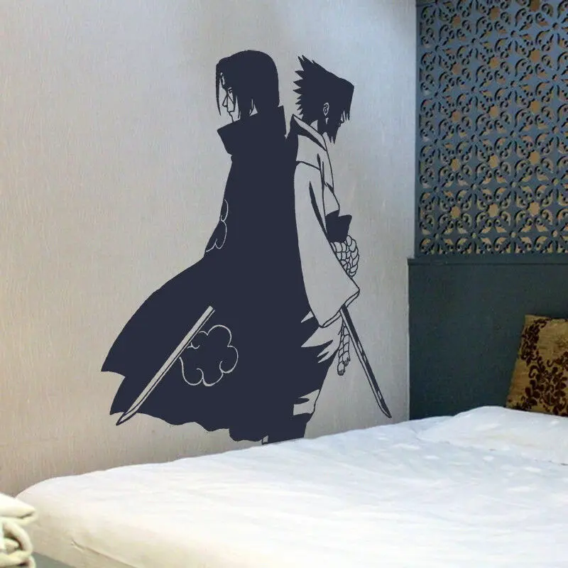 Pegatina de pared de dibujos animados, calcomanía de Anime Narut para habitación de bebé, cuarto de niños, dormitorio, sala de juegos, decoración de vinilo