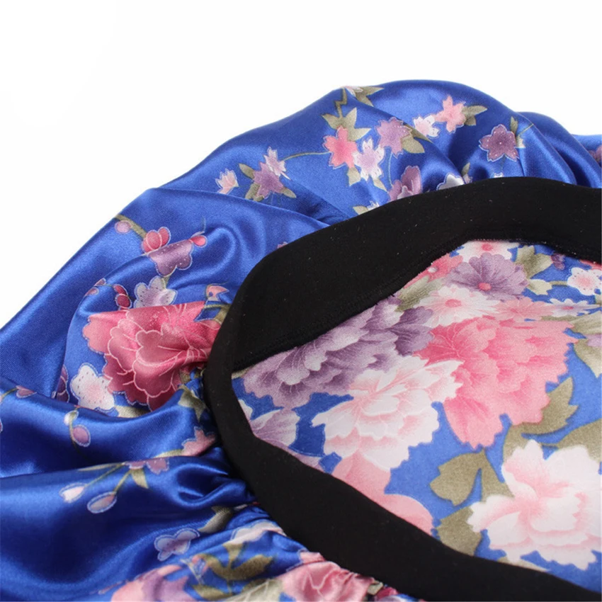 

New Beauty Imitation Silk Night Sleep Night Cap Hair Bonnet Hat Head Cover Bonnet Hat Turban Wrap Band Elastic For Curly Springy