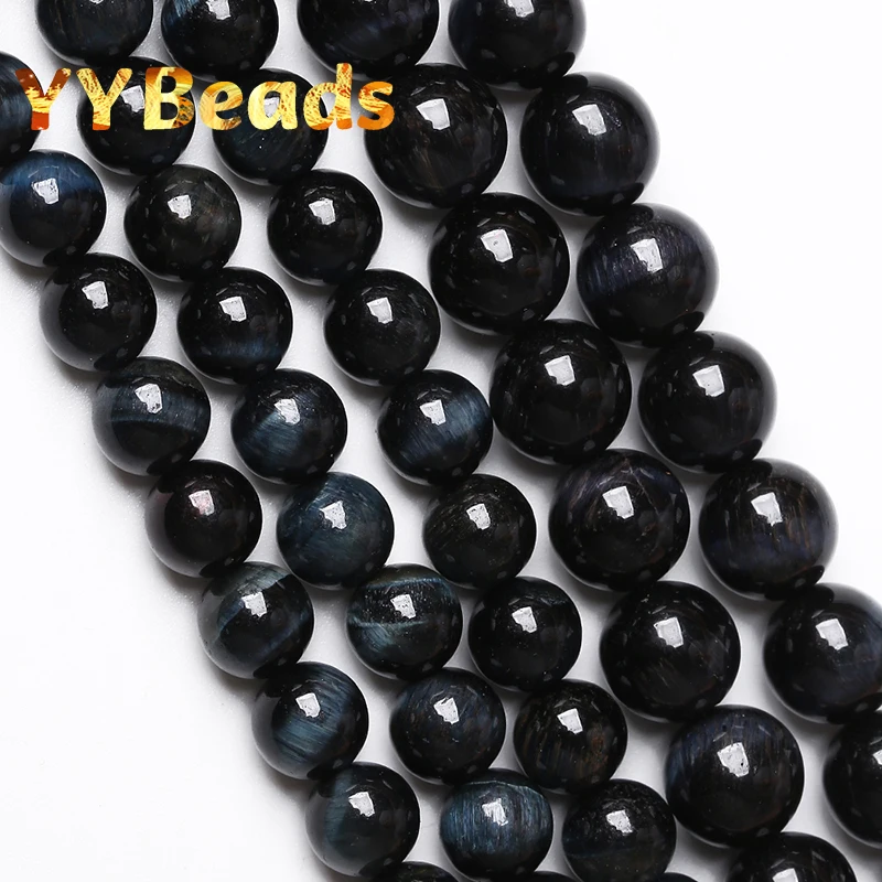 

5A Quality Natural Dark Blue Tiger Eye Beads Round Loose Beads For Jewelry Making DIY Bracelets Necklaces Accessorie 15" 4-14mm