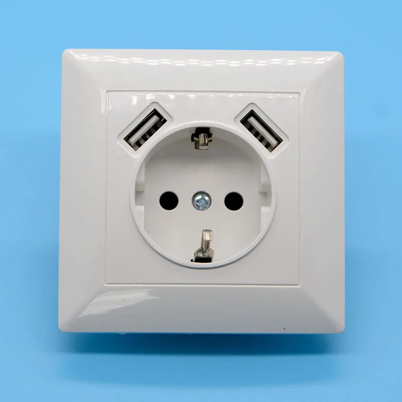 Новая настенная розетка 16 А 250 в немецкий стандарт Европейский двойной USB5V2A