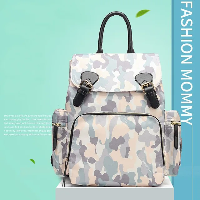 Camouflage Сумка для подгузников, Детская сумка для пеленания, большая емкость, водонепроницаемая, черный, единорог, коляска, органайзер, сумка для беременных, рюкзак для мам - Цвет: Camouflage