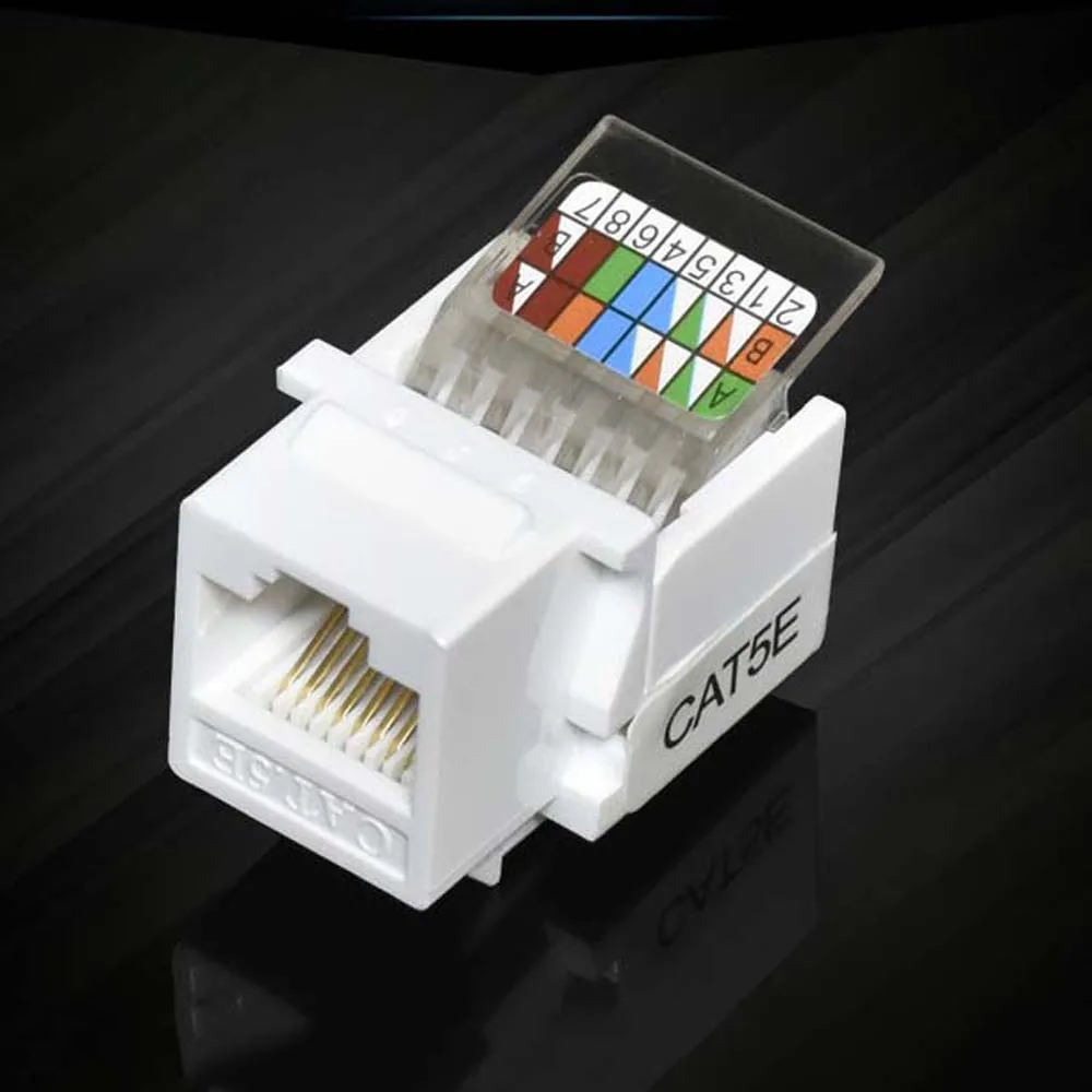 

5pcs Tool-free CAT5E UTP Network Module RJ45 Connector Information Socket Computer Outlet Cable Adapter Jack FOR AMP