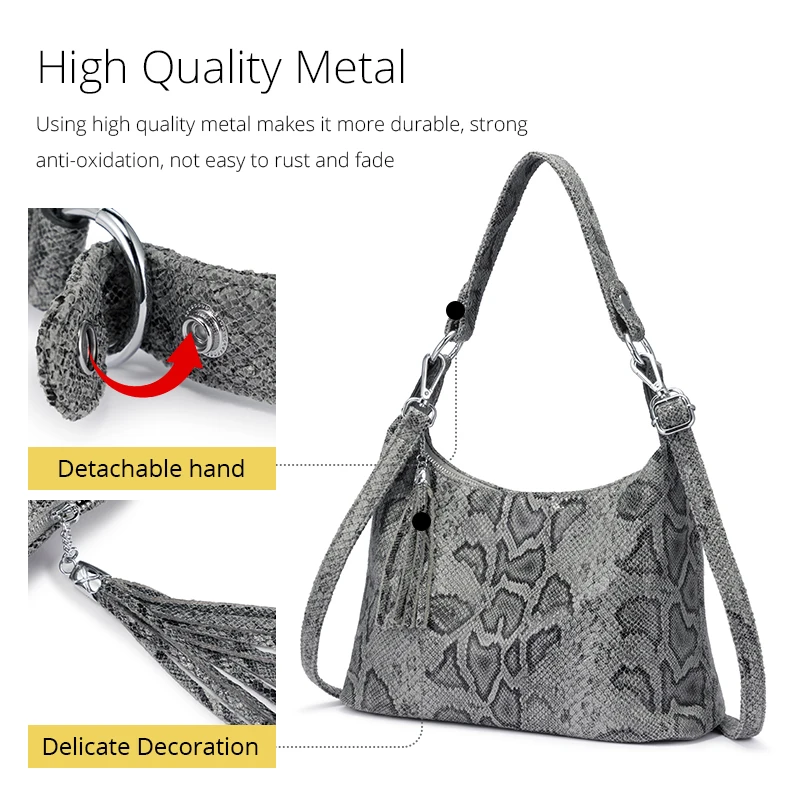 Сумка-хобо женская из экокожи с принтом животных и кисточками | Багаж сумки