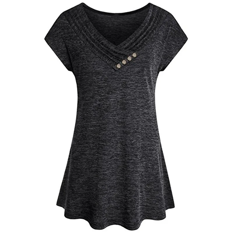 Женская футболка с V-образным вырезом Повседневная в стиле Харадзюку обычная