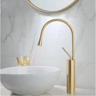 Новый смеситель для раковины однорычажный латунный смеситель с поворотом на 360 градусов для раковины в кухне или ванной комнате смеситель для раковины Золотая щетка