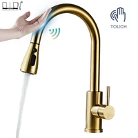 chromeblackgolden pull out touch sensor kitchen faucets hot cold water stream sprayer spout tap mixer crane for kitchen el5407