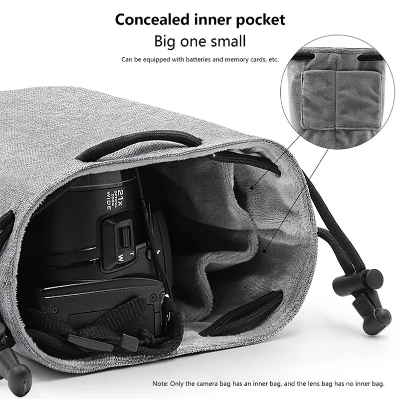 

Waterproof Camera Bag Lens Case Oxford Cloth Pouch Storage Bag Photo Photographic Bags for Camera Home Travel Luggage Organizer