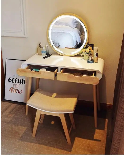 

Modern simple makeup table for women 80cm small family makeup table with light