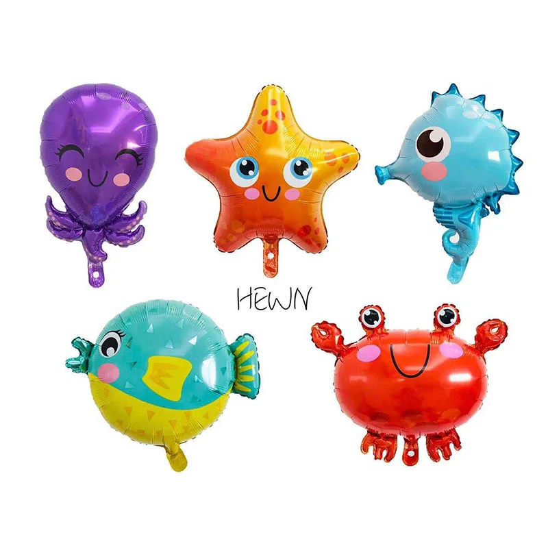 

5pcs Ocean Animal Balloons Baby Shower Decor Girl Summer Beach Marine Kid Toys Birthday Party Decorations