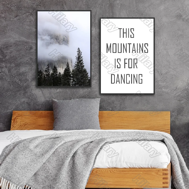 

Poster Landscape Painting Snow Mountain Sea Clouds Trees Canvas Painting Wall Art Home Decoration for Living Room and Bedroom