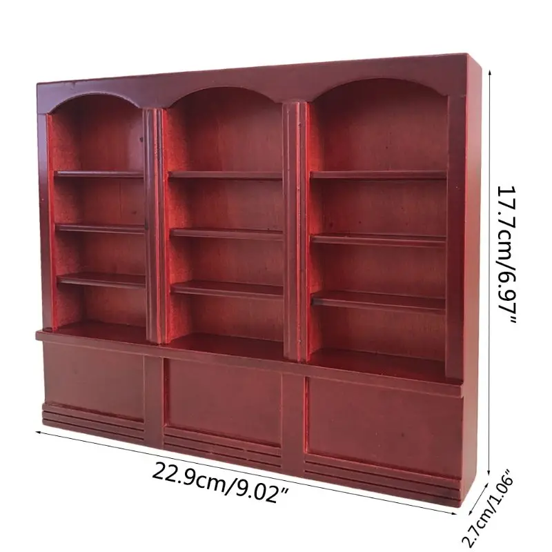1/12 миниатюрная мебель для кукольного домика, многофункциональный деревянный книжный шкаф, книжная полка, полка для кабинета, украшение комнаты