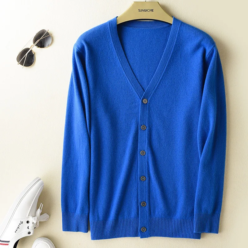 

Autumn winter wool cardigan male casual Solid thick cardigan knitted men fashion buttons sweater home clothing men coats