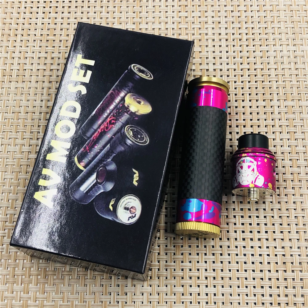 

Camouflage AV MOD mechanical VAPE MOD Colorful e-cigarette 510 thread connection with 18650 Battery Brass body Carbon fiber tube