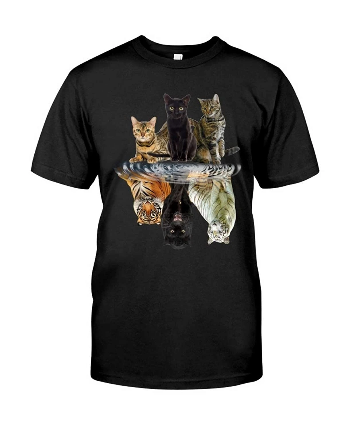 

Cats Reflection Gift Friend Cat Lovers Cut Tiger Classic Tshirt