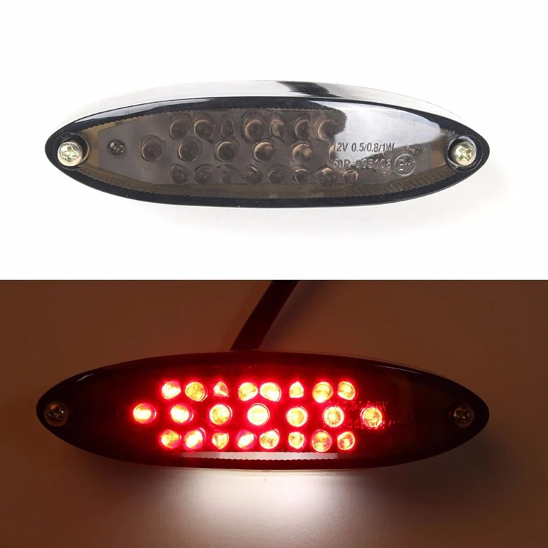 

Universal Smoke Lens Motorcycle License Plate Light 23 LED Scooter Lamp Rear Indicator For Choppers Ducati Triumph Cafe Racer