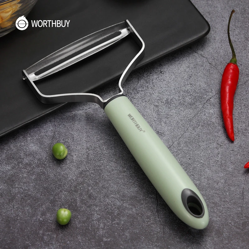 WORTHBUY Широкий для фруктов и овощей Нержавеющая сталь очистки с Пластик ручка