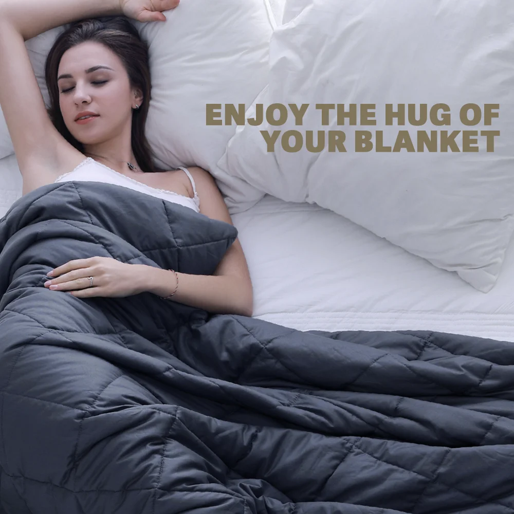 

Newentor Weight Blanket 6.8/7.7/9.1 kg Gravity Blacket With Removable Bamboo Covers Heavry Glanket For Anxiety and Better Sleep