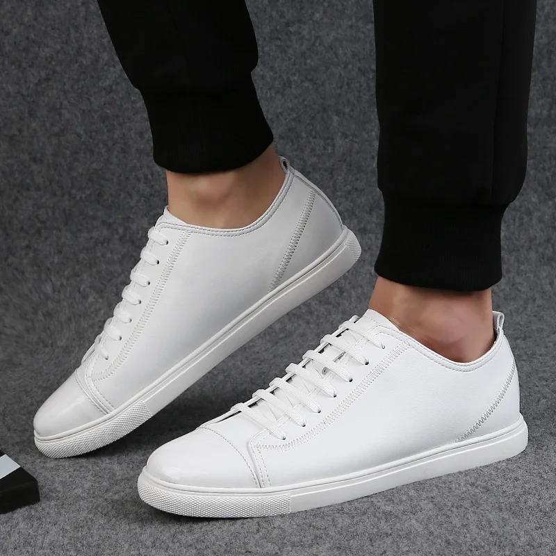Мужские кроссовки из натуральной кожи Осенние дышащие мягкие белые | Обувь