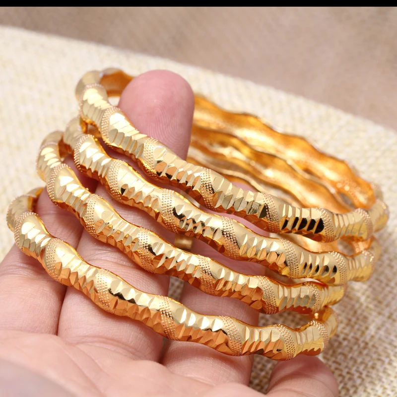 24K браслет в дубайском стиле для женщин/девочек золотой цвет африканский Ближний