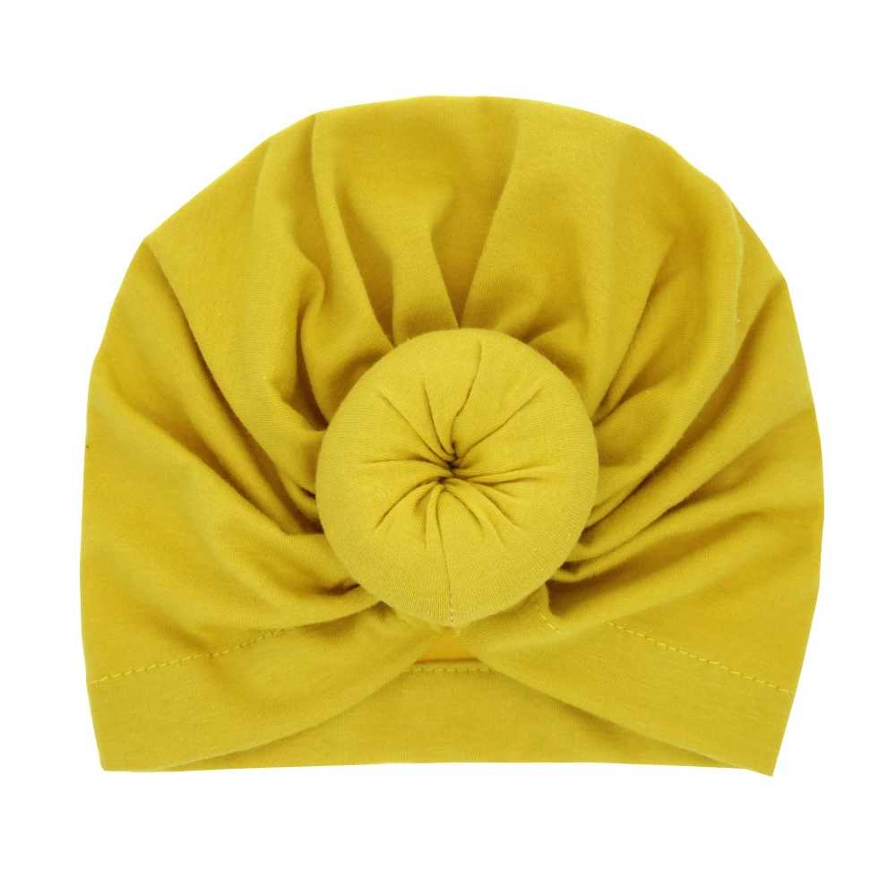 1 PCS Infant Solid Cotton Pellet Turban For Girls Spandx Stretchy Beanie Kids Hat Baby Cap New Born Newborn Photography Props | Детская