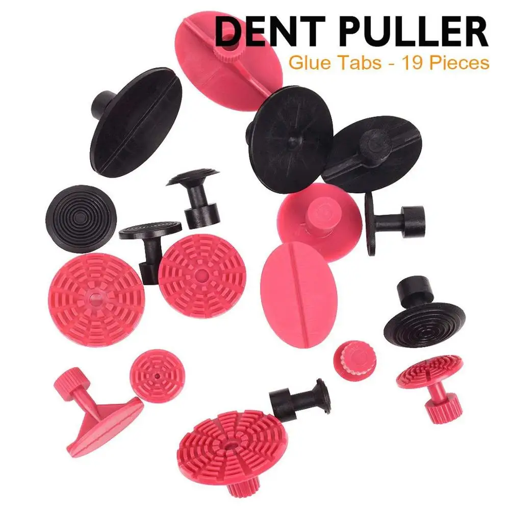 comprar Ferramentas De Reparo Do Carro Dent Extrator Paintless Remoção Kit Preto Levantador Com 19pcs Remoção Dent Puxando Tabs Ventosa