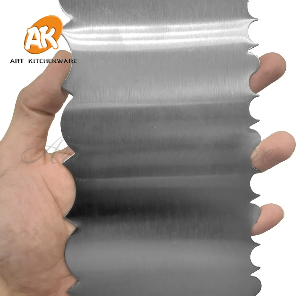 Двухсторонний скребок для торта расческа из нержавеющей стали крем масла