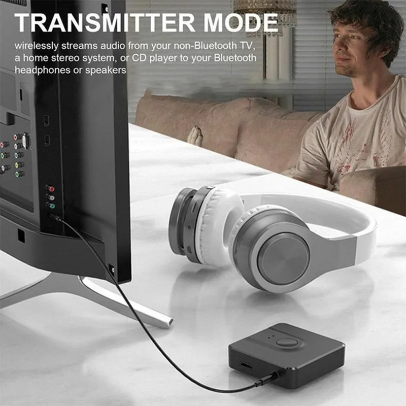 

2-in -1 Portable Bluetooth Receiver BT 5.0 Wireless Transmitter Computer Audio Adapter Dongles Laptop Earphone Speakers Sender