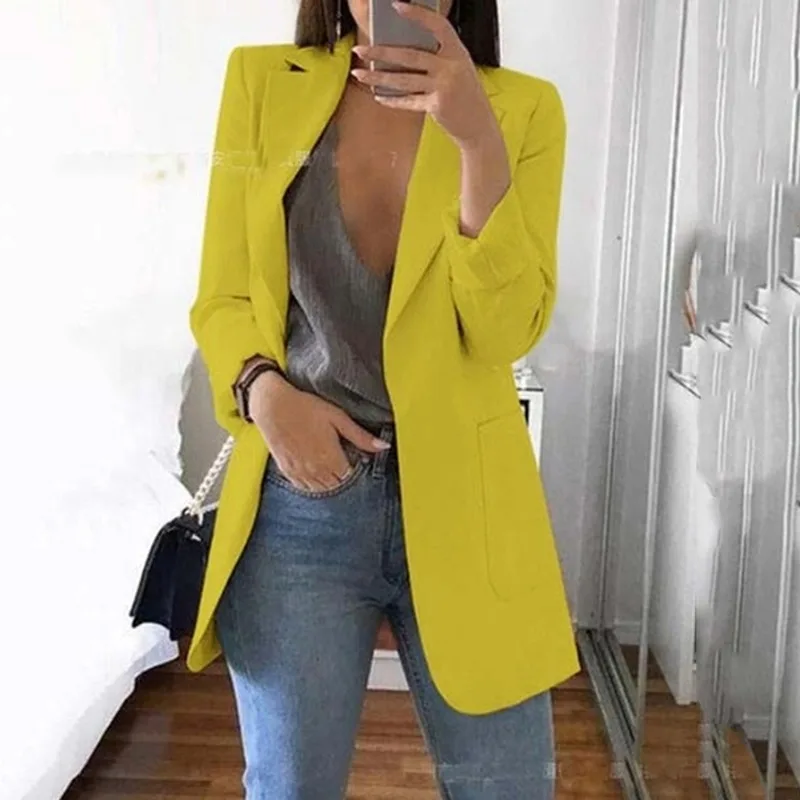 

Spring Autumn Femme Blazer Women Open Stitch Jacket Coat Office Ladies Blazer Feminino Mujer Blazers Women Blazers And Jackets