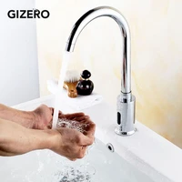 wholesale and retail bathroom hands touchless sink faucet chrome brass polish electronic automatic hands free sensor tap zr1003