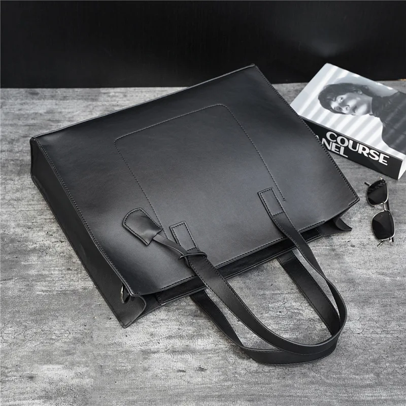 new man business briefcase crazy horse leather handbag men office bags shoulder bags messenger bags casual mens bag tote bag free global shipping