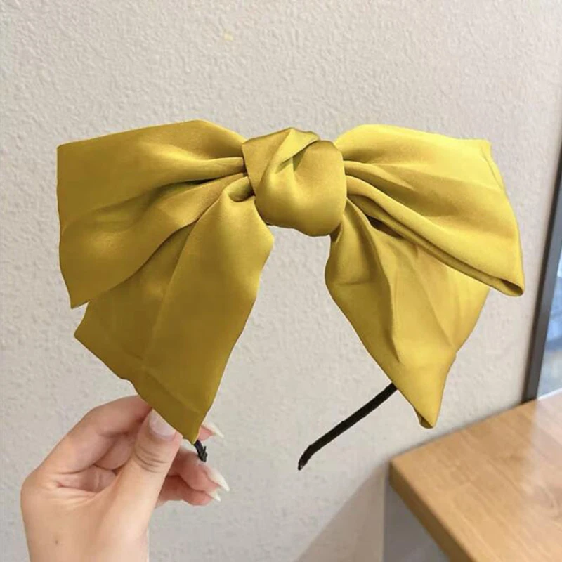 

Red Bow Headband for Women Solid Color Knot Bow Hairband Double Layers Big Bow Headband Accessories Hair Bow Hoop Girls