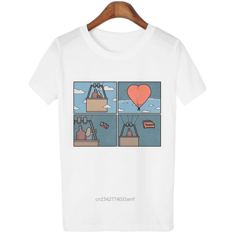 

2019 Summer New Fashion Funny Four-frame Comics Printing Round Neck Short-sleeved Harajuku Loose Women's T Shirt
