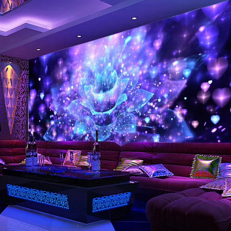 

Custom wallpaper sticker Cool night club flower bar KTV mural wallpaper 3d
