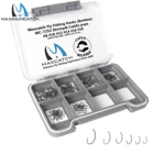 Maximumcatch, 125 шт., 6 #8 #10 #12 #14 #16 #18 #, Безразмерные рыболовные крючки для ловли искусственных мушек, набор джиг-Нимфа, кованые черные никелевые рыболовные крючки