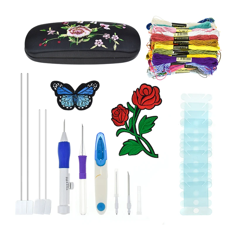 5 типов вышивальная игла набор инструментов + 50 разных цветов швейные нитки