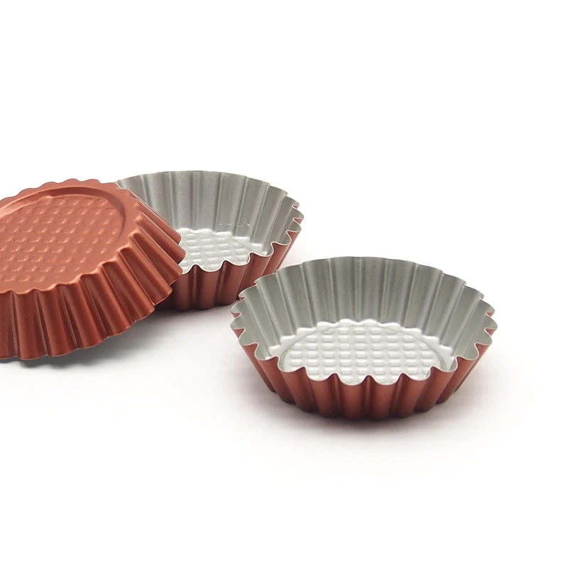 

12-Piece Non-Stick Carbon Steel Mini Tart Pans, Reusable Round Egg Tart Mold / Quiche Pan, 4-Inch Diameter
