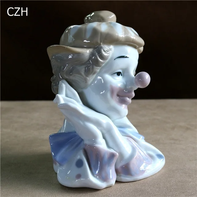 Абстрактный фарфоровый бюст статуя клоуна декоративная керамика Скоморох скульптура орнамент искусство и ремесло сувенир подарок аксессуары