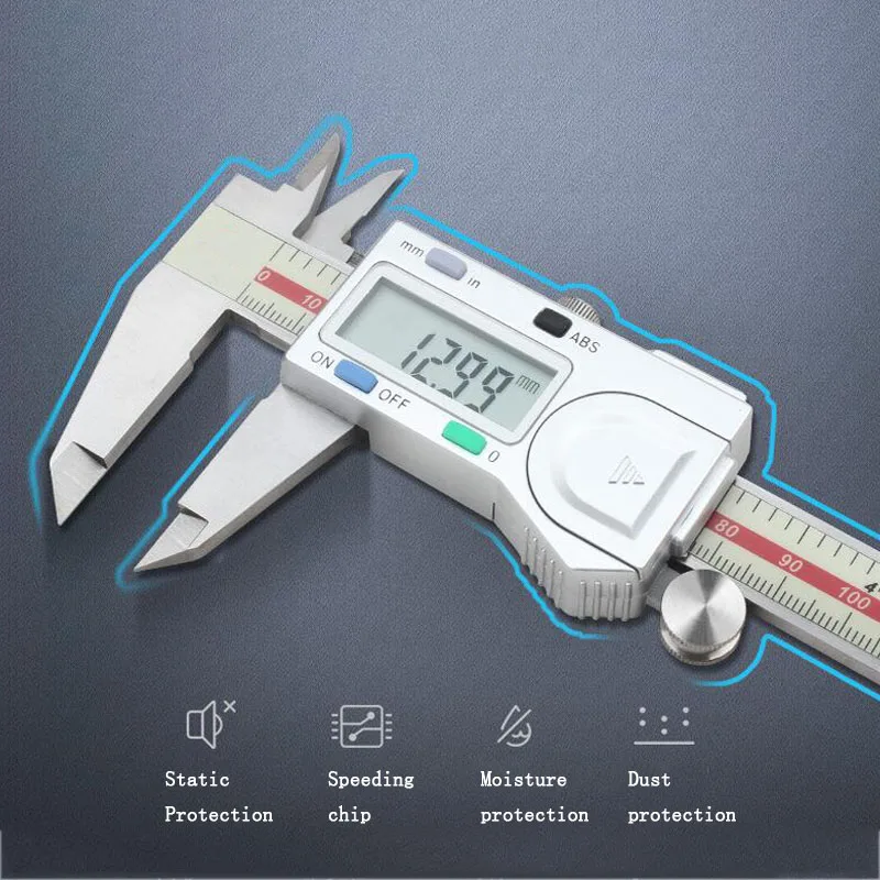 Электронный цифровой штангенциркуль из нержавеющей стали ЖК-дисплей 150 мм