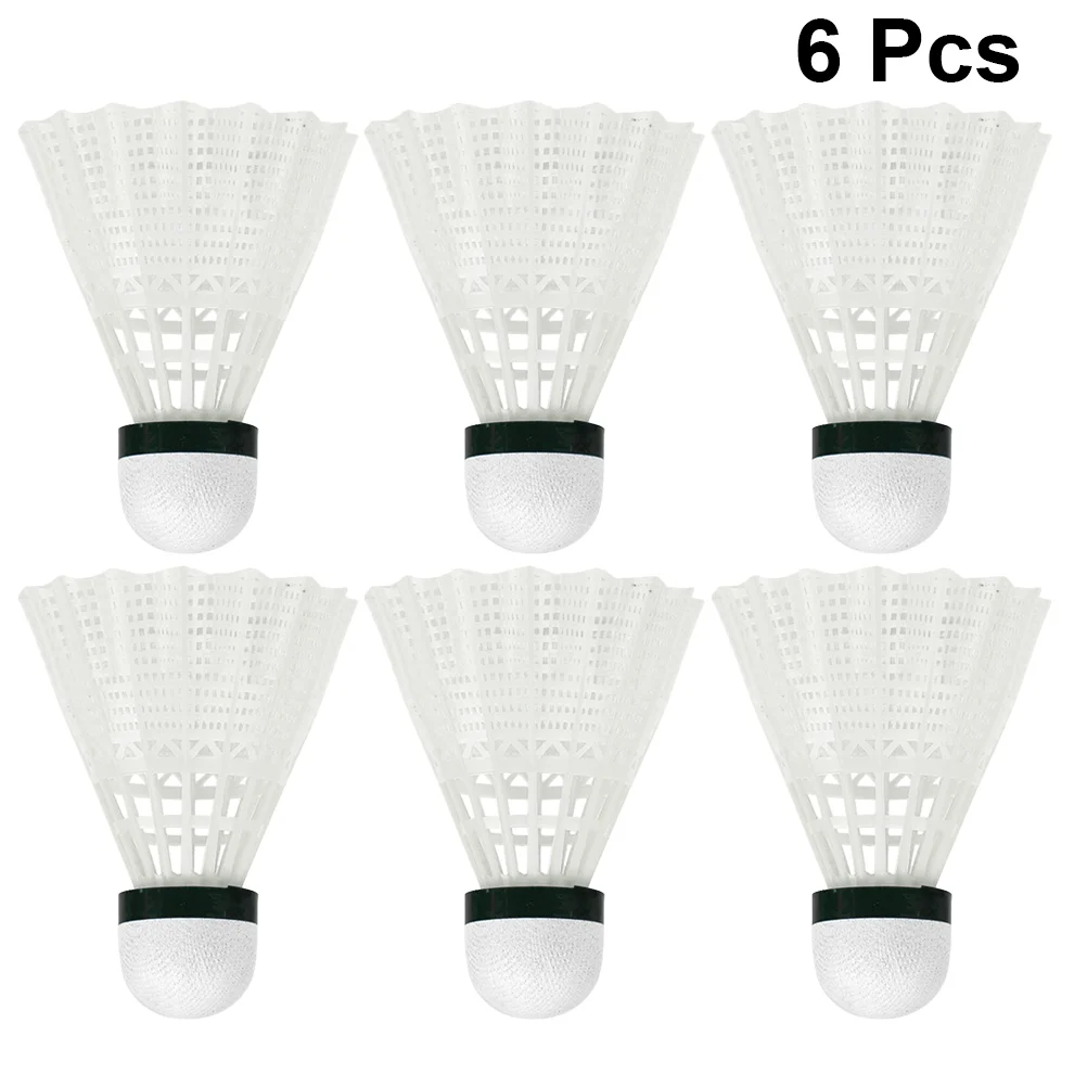 

6pcs Nylon Plastic Badminton Practical Shuttlecocks Sports Supplies Exercise Accessories for Indoor Outdoor Playing School