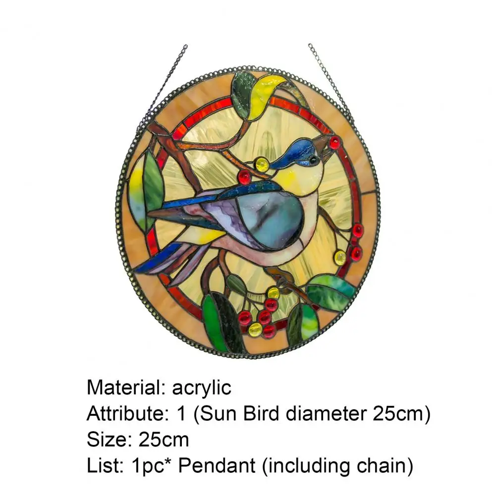

Hanging Decor Bird Pattern Bright-colored Acrylic Eye-catching Exquisite Window Decor for Home