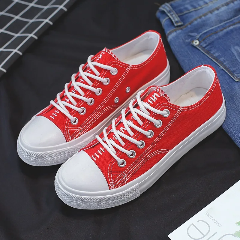 

Canvas Shoes Woman New Lace-up Spring/autumn Sneakers for Girls Fashion Solid Casual Shoes Tennis Womans Shoes